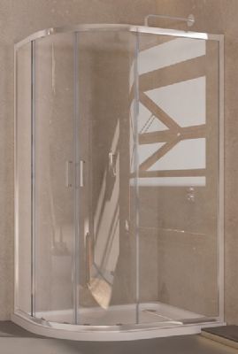 TAILORED Chrome 1200 x 800mm, 2 Door Offset Quadrant Shower Cubicle with 6mm Easy Clean Glass, 7602